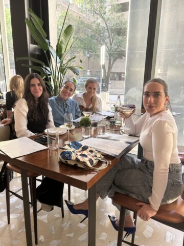 diners posing for a photo at lunch